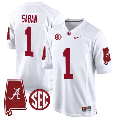 Alabama Crimson Tide 2024 Alabama Map Patch Game Jersey - All Stitched