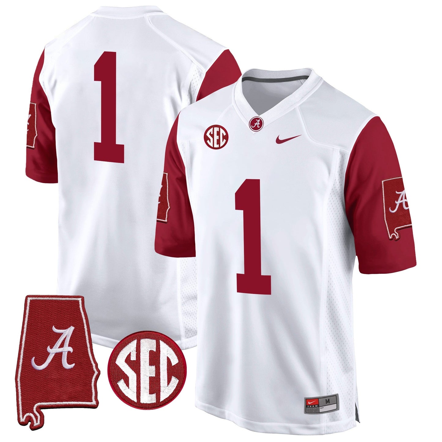 Alabama Crimson Tide 2024 Alabama Map Patch Game Jersey - All Stitched