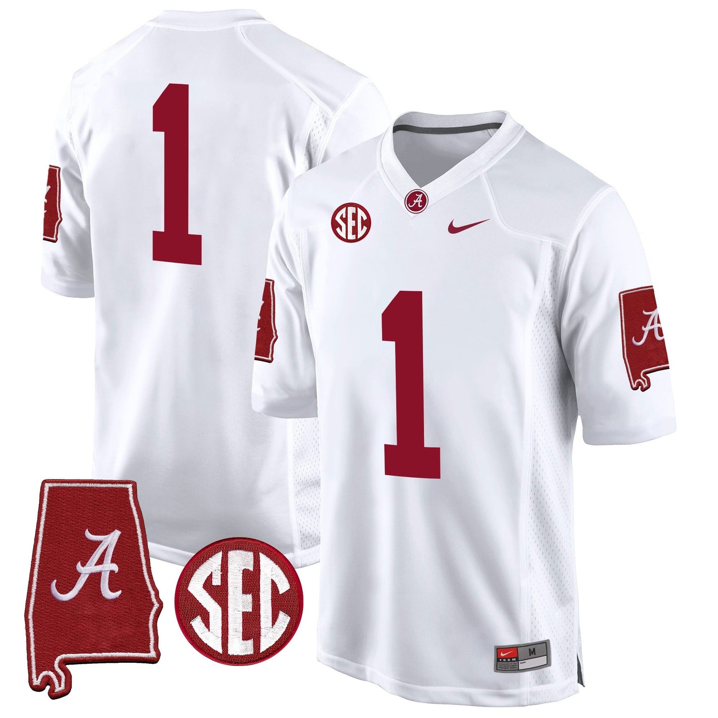 Alabama Crimson Tide 2024 Alabama Map Patch Game Jersey - All Stitched