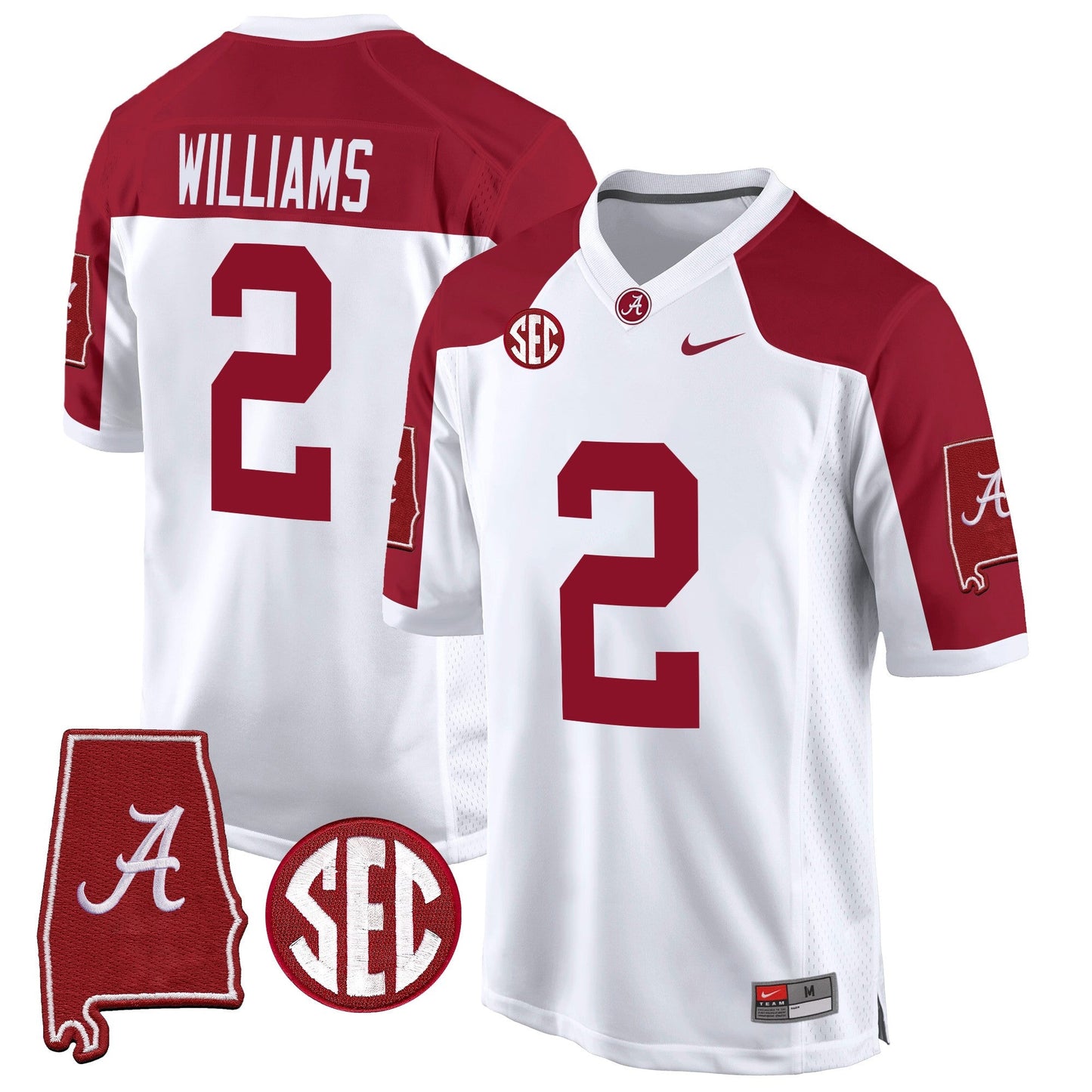 Alabama Crimson Tide 2024 Alabama Map Patch Game Jersey - All Stitched