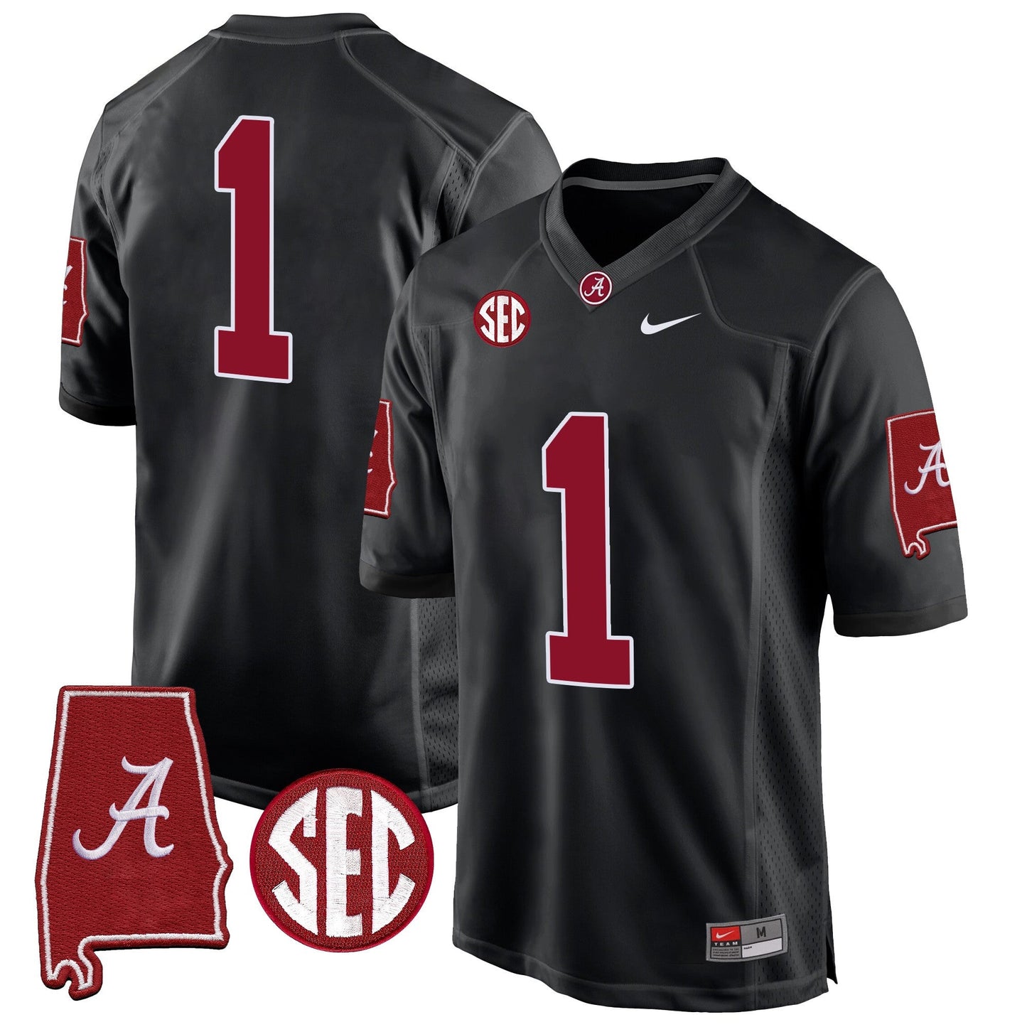 Alabama Crimson Tide 2024 Alabama Map Patch Game Jersey - All Stitched