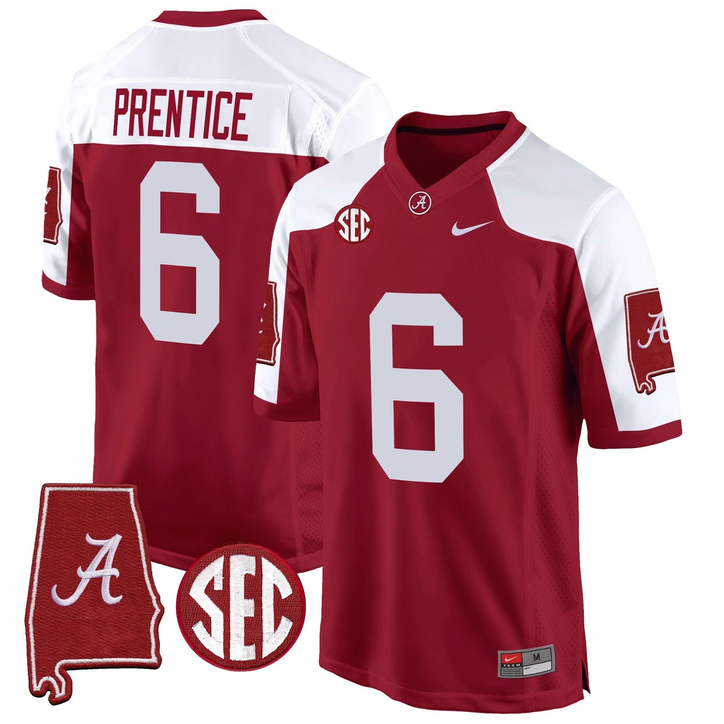 Alabama Crimson Tide 2024 Alabama Map Patch Game Jersey - All Stitched
