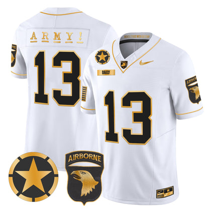 Army Black Knights 101st Airborne Division Patch 2024 Gold Vapor Limited Jersey - All Stitched