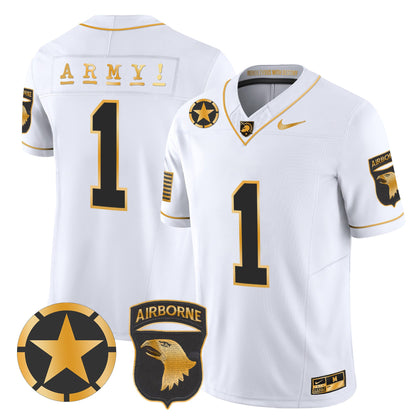 Army Black Knights 101st Airborne Division Patch 2024 Gold Vapor Limited Jersey - All Stitched