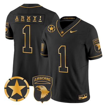 Army Black Knights 101st Airborne Division Patch 2024 Gold Vapor Limited Jersey - All Stitched