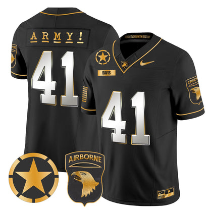 Army Black Knights 101st Airborne Division Patch 2024 Gold Vapor Limited Jersey - All Stitched