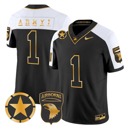 Army Black Knights 101st Airborne Division Patch 2024 Gold Vapor Limited Jersey - All Stitched