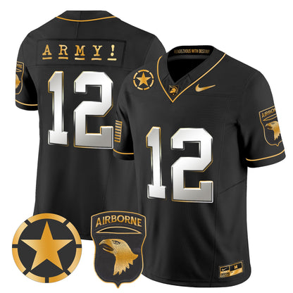 Army Black Knights 101st Airborne Division Patch 2024 Gold Vapor Limited Jersey - All Stitched