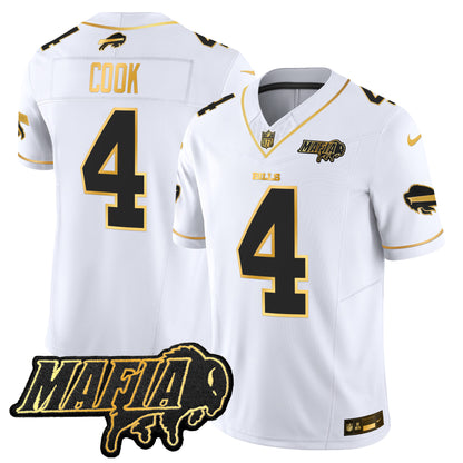 Men's Buffalo Bills 2025 Bills Mafia Patch Gold Vapor Limited Jersey - All Stitched