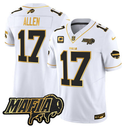 BUF 2024 Bills Mafia Patch Gold Vapor Limited Jersey - All Stitched