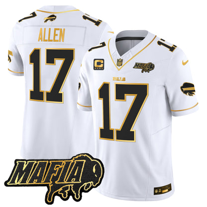 Men's Buffalo Bills 2025 Bills Mafia Patch Gold Vapor Limited Jersey - All Stitched