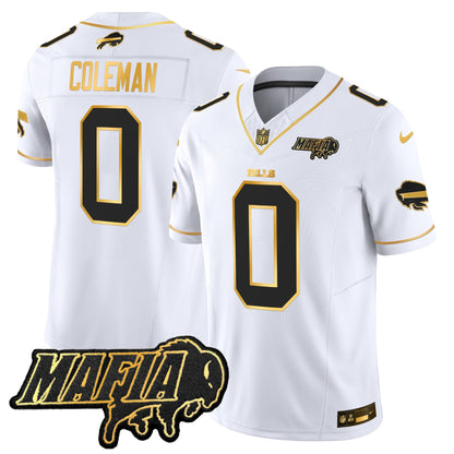 BUF 2024 Bills Mafia Patch Gold Vapor Limited Jersey - All Stitched