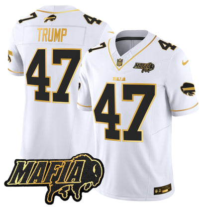 BUF 2024 Bills Mafia Patch Gold Vapor Limited Jersey - All Stitched