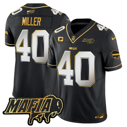 BUF 2024 Bills Mafia Patch Gold Vapor Limited Jersey - All Stitched