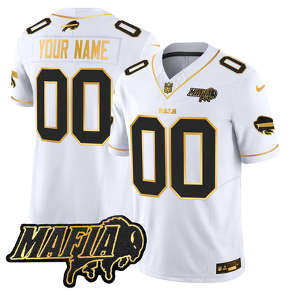 Buffalo Bills 2025 Bills Mafia Patch Gold Vapor Limited Custom Jersey - All Stitched