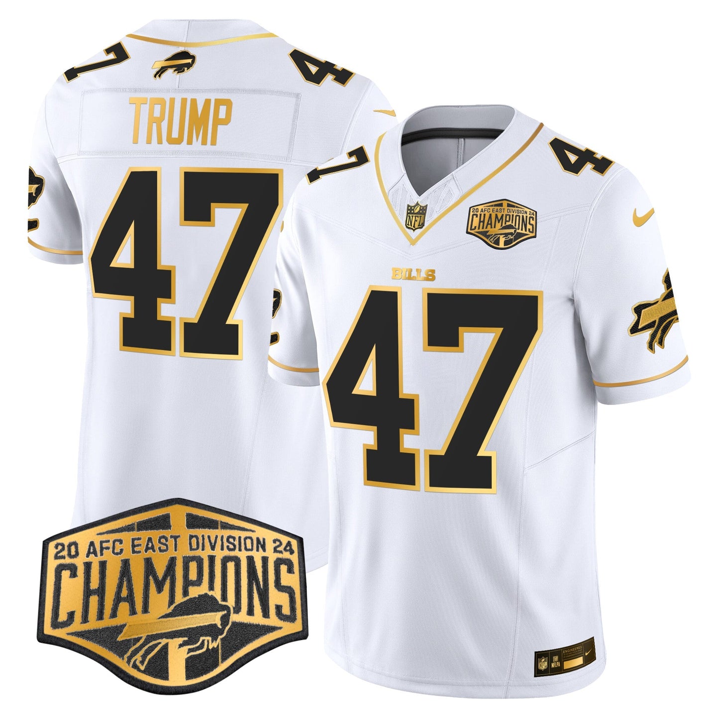 Bills 2024 AFC East Division Champions Gold Vapor Limited Jersey - All Stitched