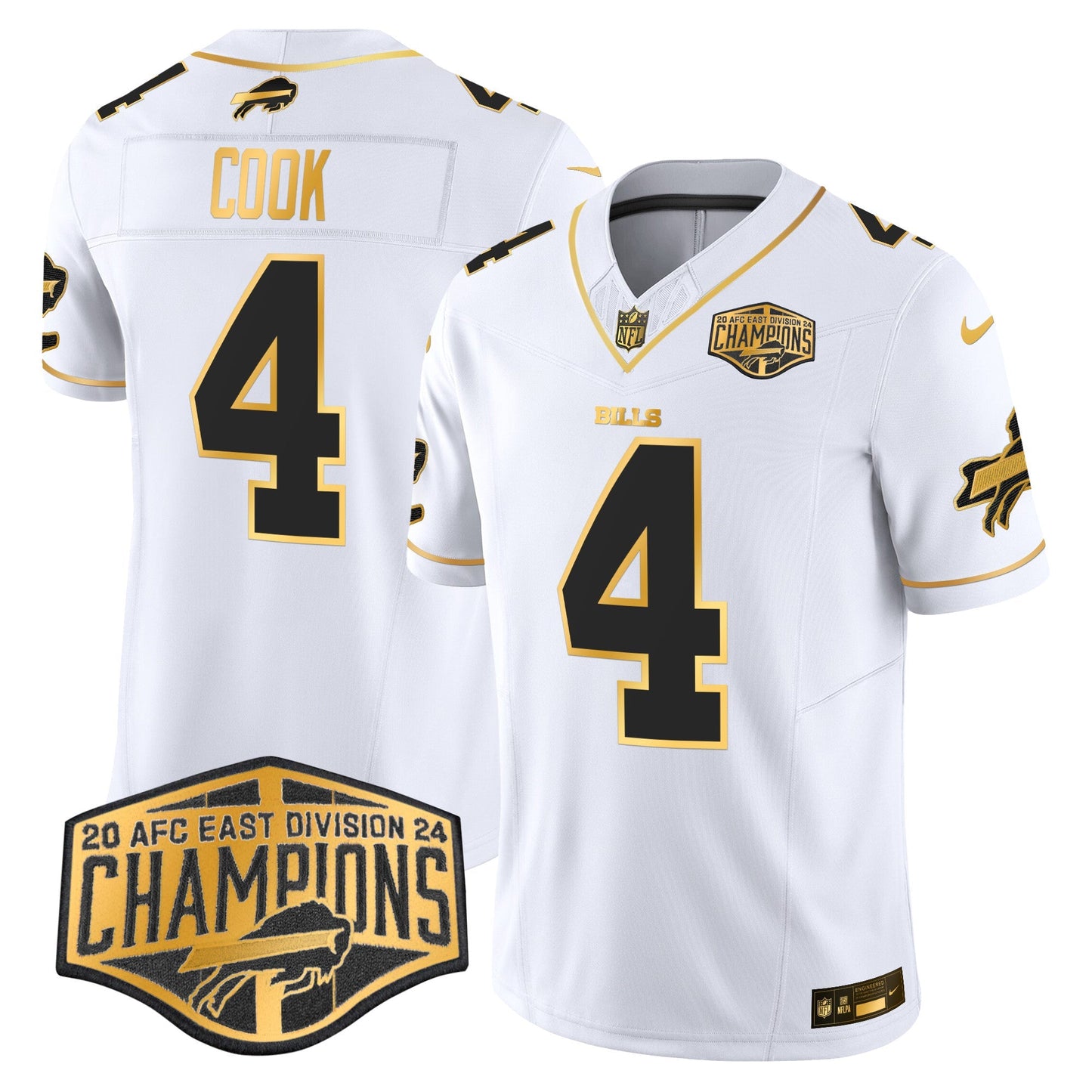 Bills 2024 AFC East Division Champions Gold Vapor Limited Jersey - All Stitched