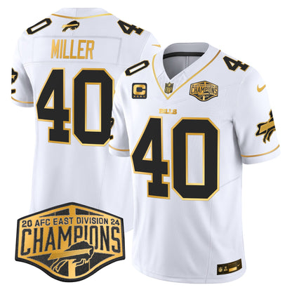 Bills 2024 AFC East Division Champions Gold Vapor Limited Jersey - All Stitched