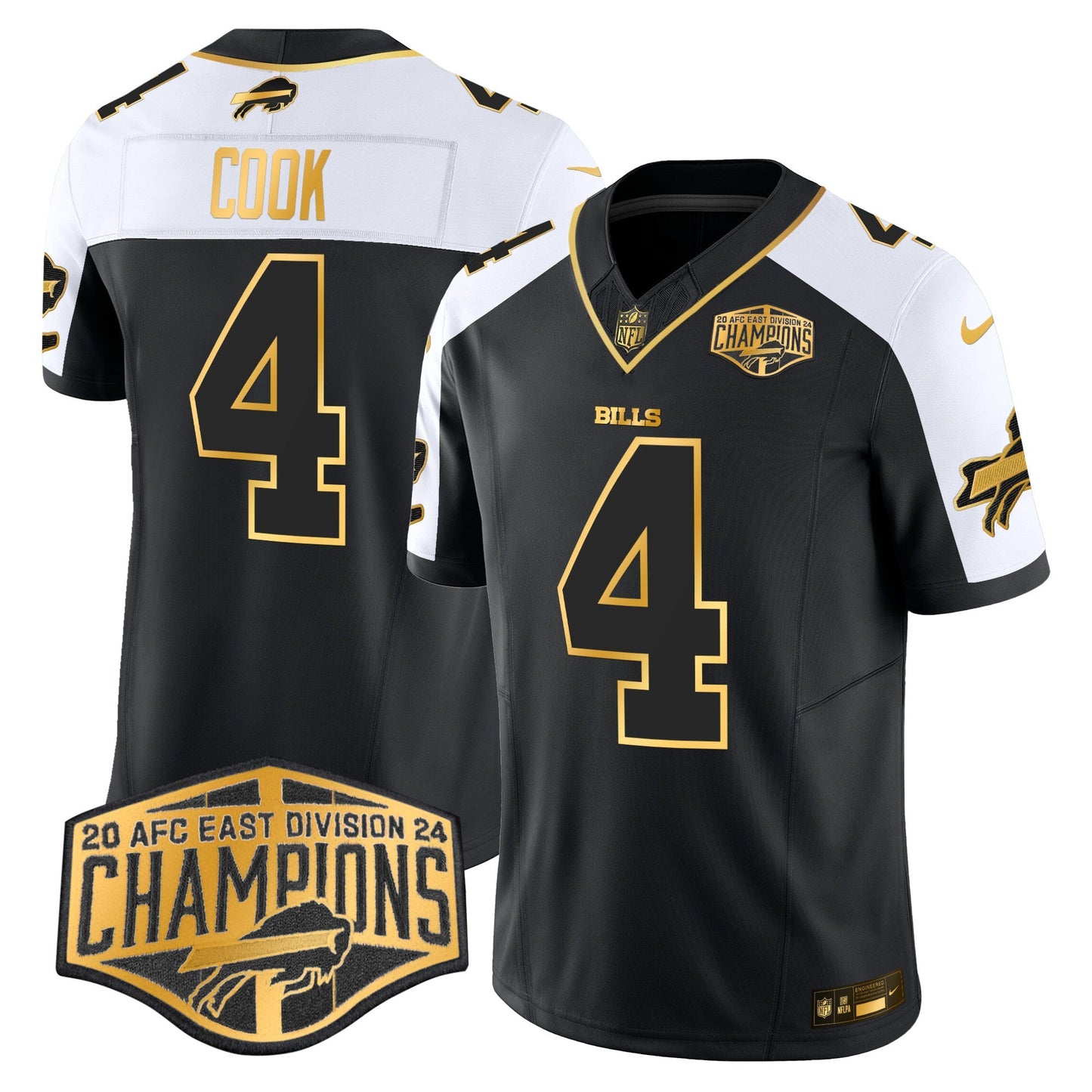 Bills 2024 AFC East Division Champions Gold Vapor Limited Jersey - All Stitched