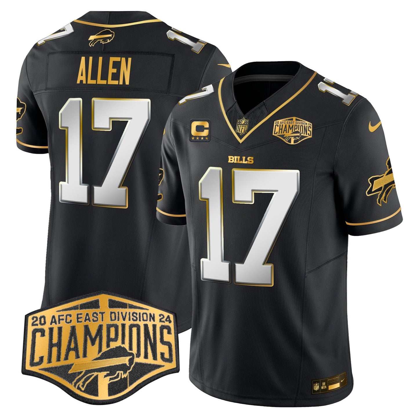 Bills 2024 AFC East Division Champions Gold Vapor Limited Jersey - All Stitched