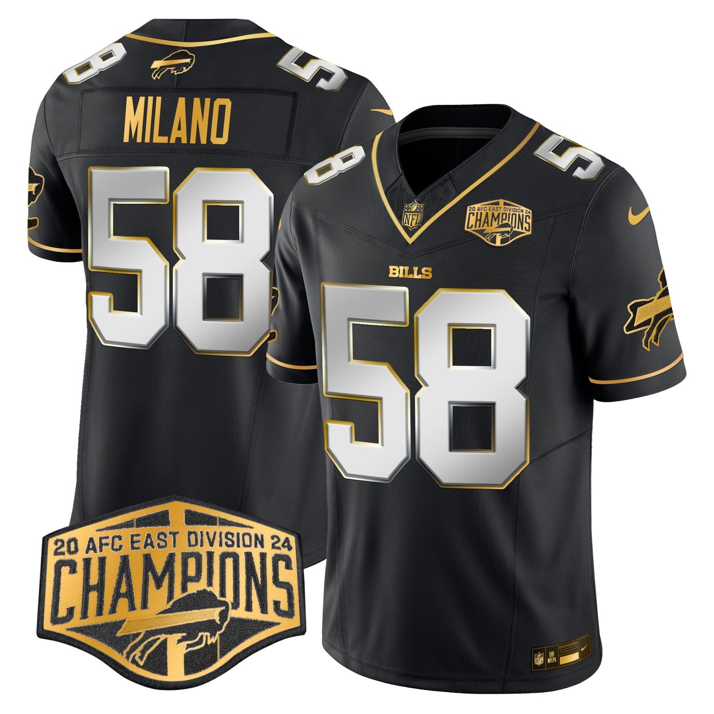 Bills 2024 AFC East Division Champions Gold Vapor Limited Jersey - All Stitched