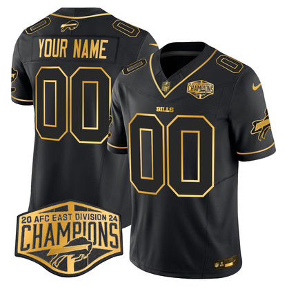 Bills 2024 AFC East Division Champions Gold Vapor Limited Custom Jersey - All Stitched