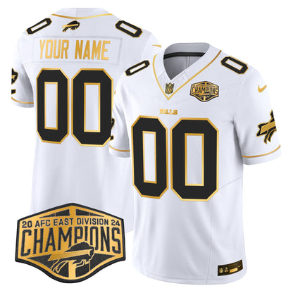 Bills 2024 AFC East Division Champions Gold Vapor Limited Custom Jersey - All Stitched
