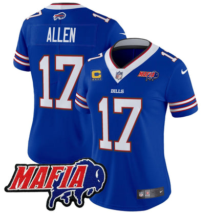 Women's BUF 2024 Bills Mafia Patch Vapor Limited Jersey - All Stitched