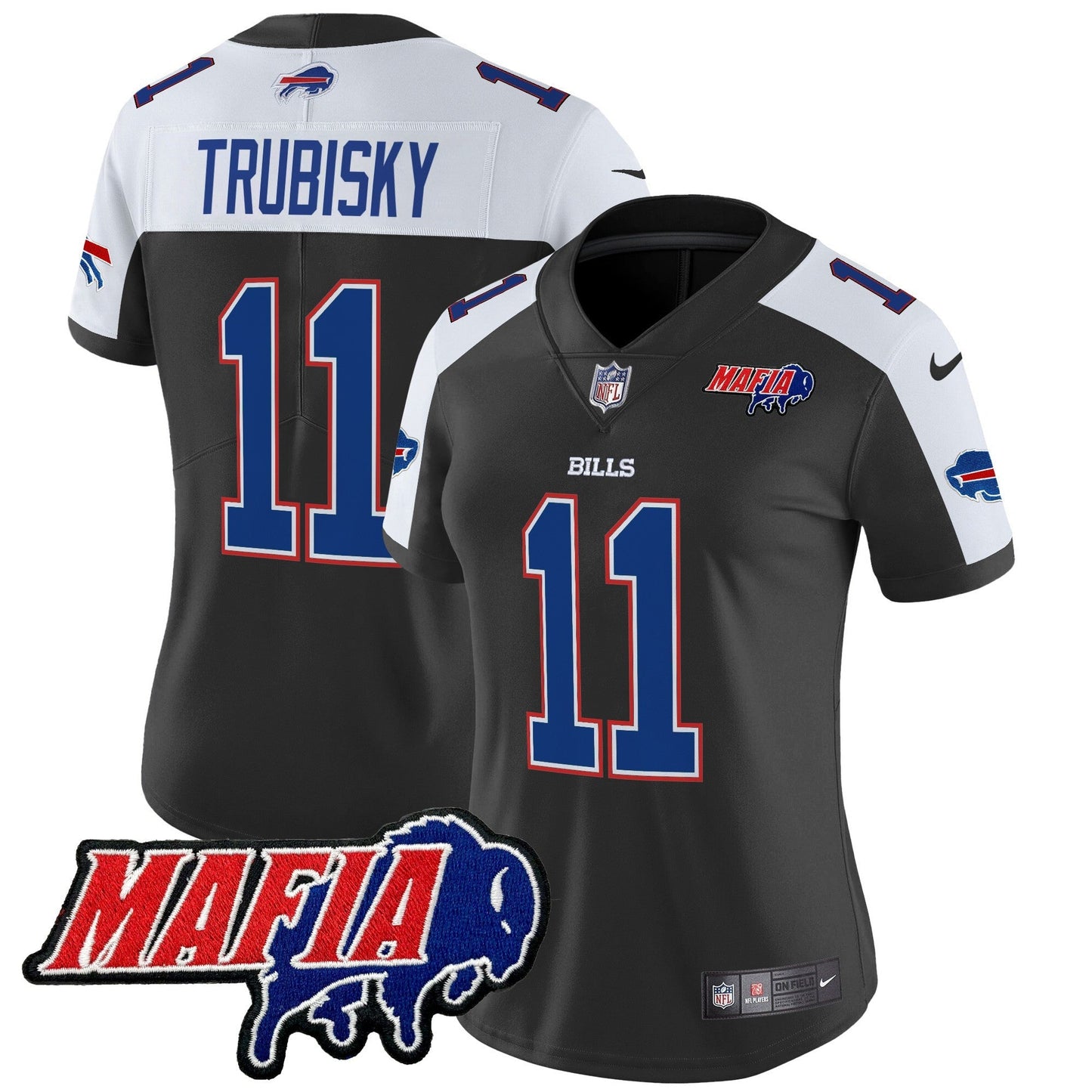 Women's BUF 2024 Bills Mafia Patch Vapor Limited Jersey - All Stitched