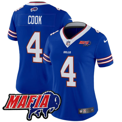 Women's BUF 2024 Bills Mafia Patch Vapor Limited Jersey - All Stitched