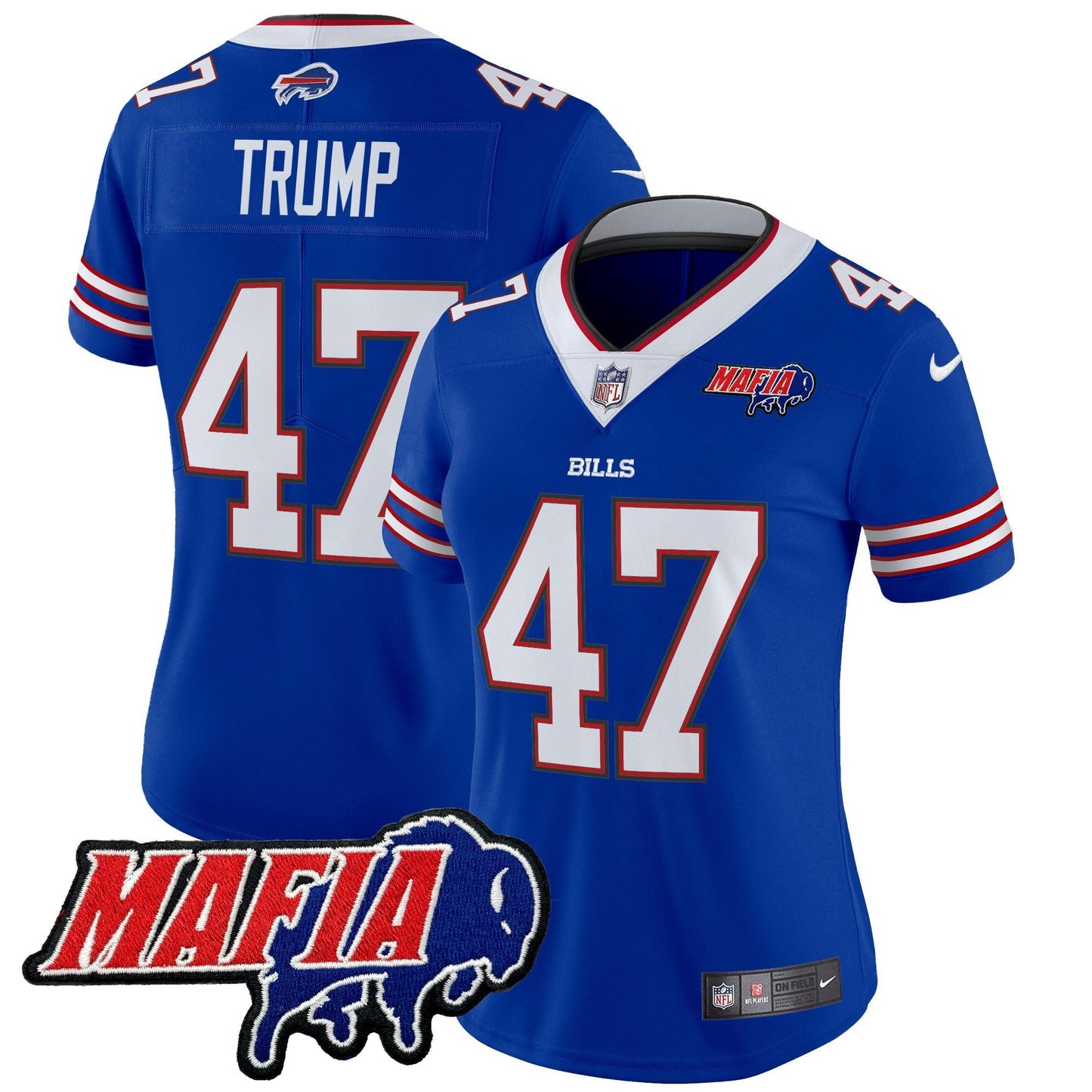 Women's BUF 2024 Bills Mafia Patch Vapor Limited Jersey - All Stitched