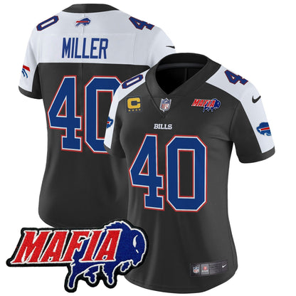 Women's BUF 2024 Bills Mafia Patch Vapor Limited Jersey - All Stitched