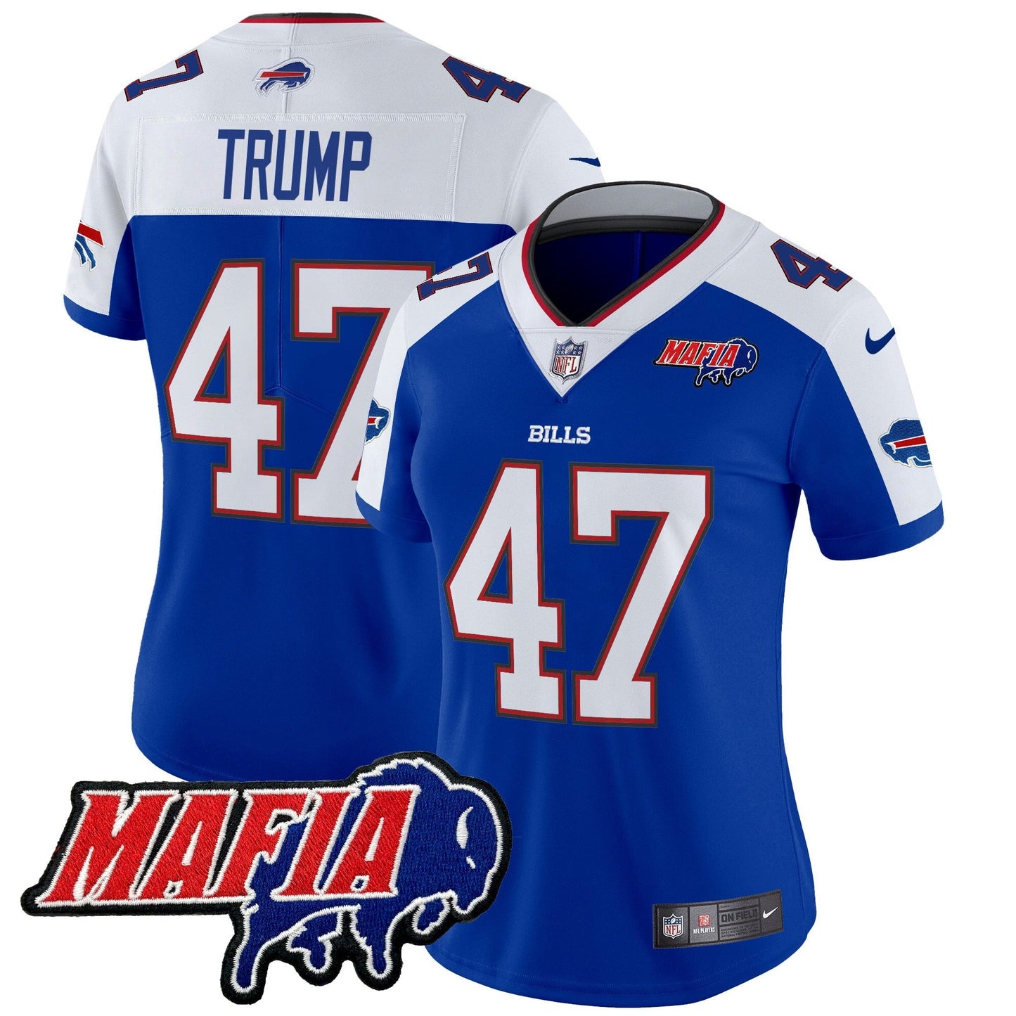 Women's BUF 2024 Bills Mafia Patch Vapor Limited Jersey - All Stitched