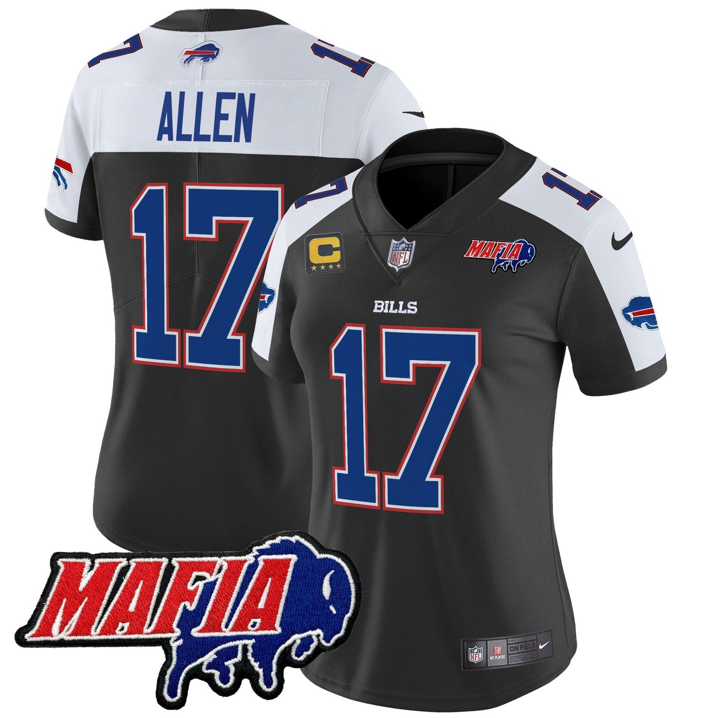 Women's BUF 2024 Bills Mafia Patch Vapor Limited Jersey - All Stitched