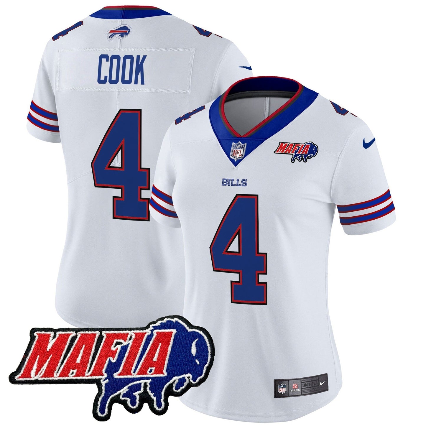 Women's BUF 2024 Bills Mafia Patch Vapor Limited Jersey - All Stitched