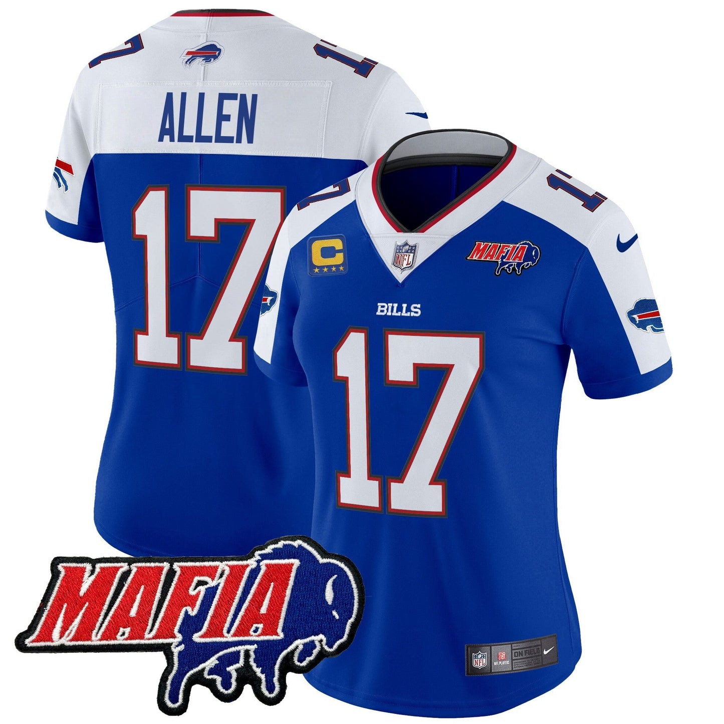 Women's BUF 2024 Bills Mafia Patch Vapor Limited Jersey - All Stitched