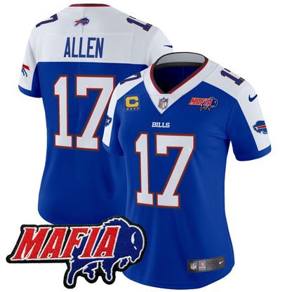 Women's BUF 2024 Bills Mafia Patch Vapor Limited Jersey - All Stitched