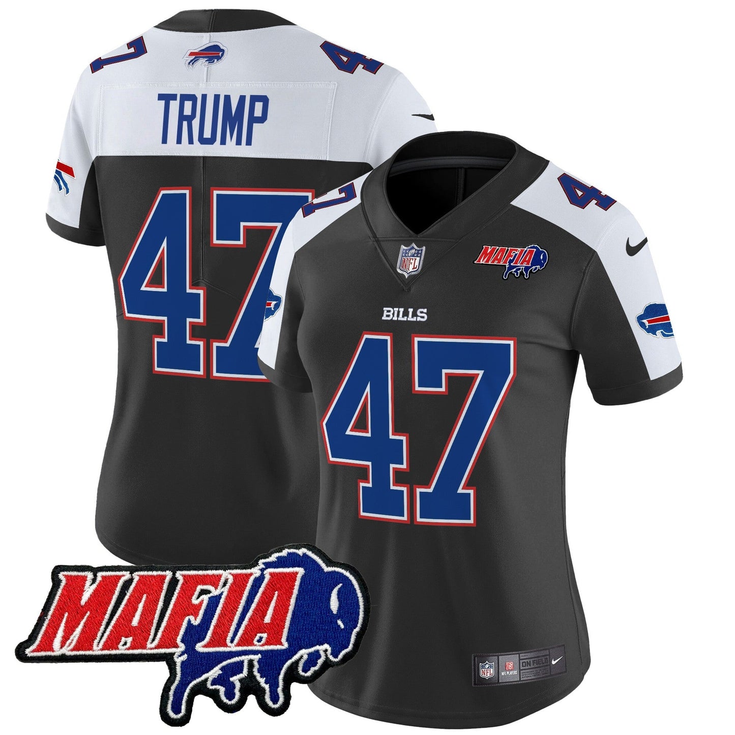 Women's BUF 2024 Bills Mafia Patch Vapor Limited Jersey - All Stitched