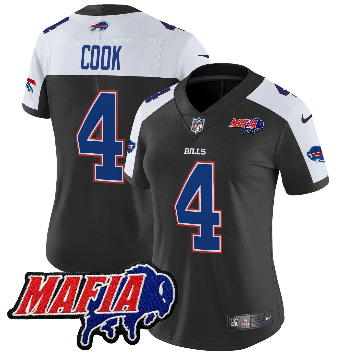 Women's BUF 2024 Bills Mafia Patch Vapor Limited Jersey - All Stitched