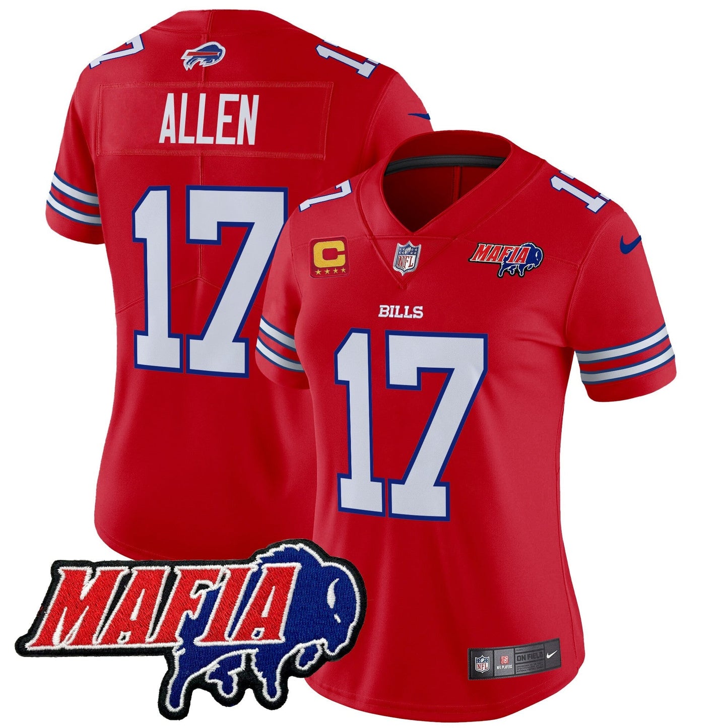 Women's BUF 2024 Bills Mafia Patch Vapor Limited Jersey - All Stitched