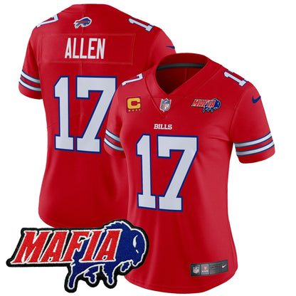 Women's BUF 2024 Bills Mafia Patch Vapor Limited Jersey - All Stitched