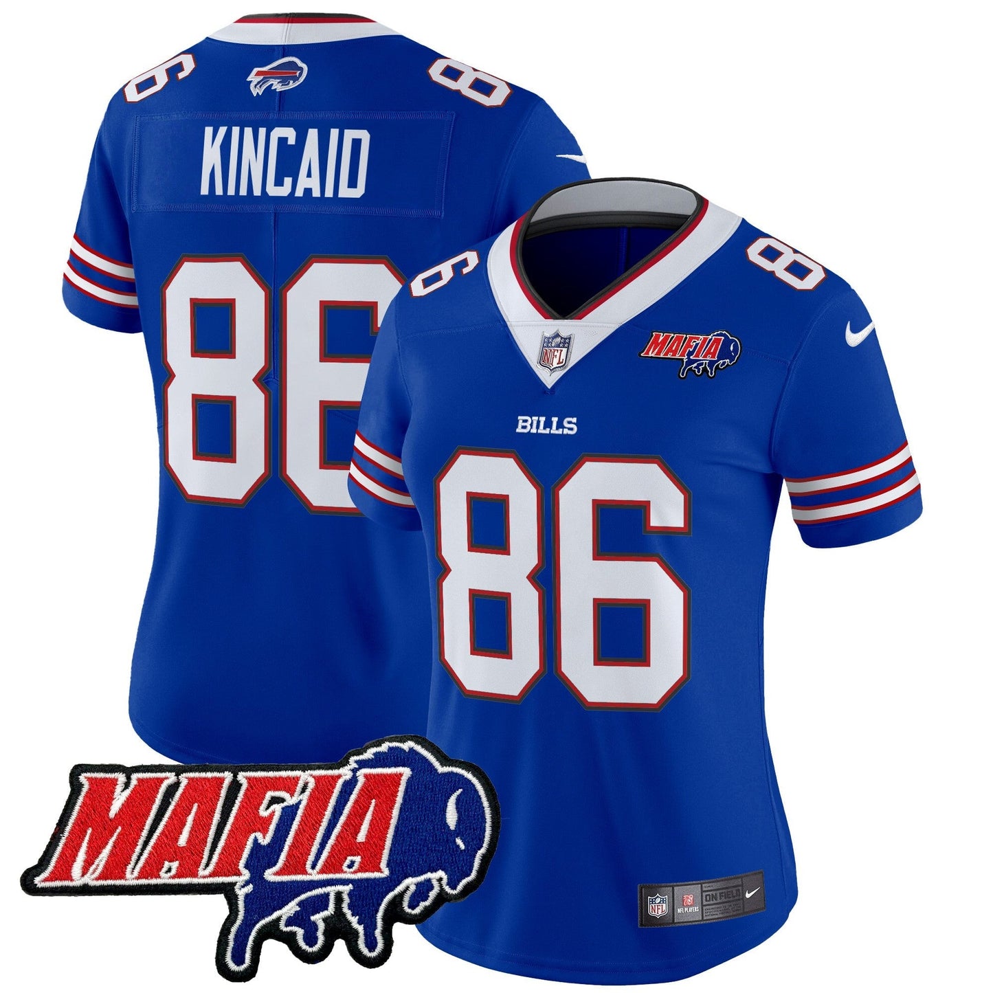 Women's BUF 2024 Bills Mafia Patch Vapor Limited Jersey - All Stitched
