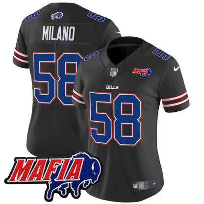 Women's BUF 2024 Bills Mafia Patch Vapor Limited Jersey - All Stitched