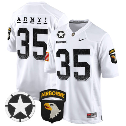 Army Black Knights 101st Airborne Division Patch 2024 Game Jersey - All Stitched