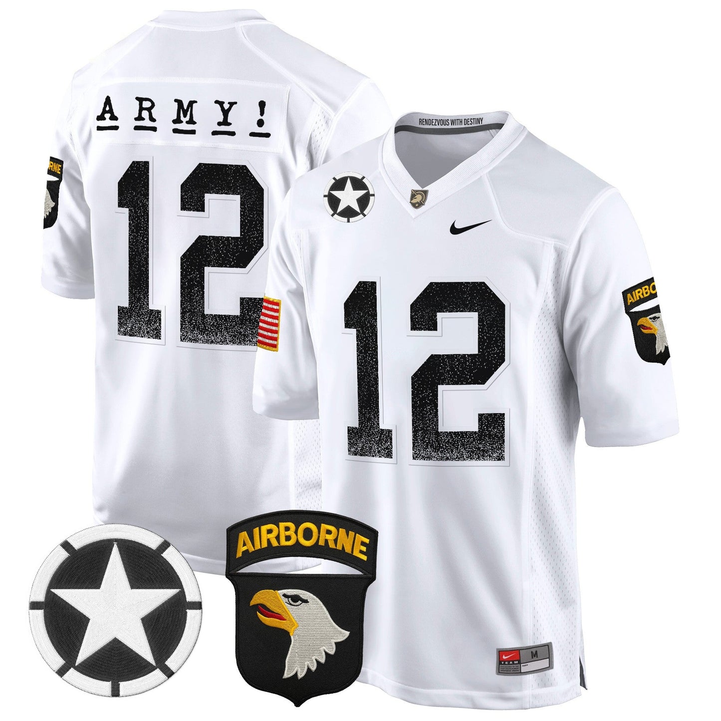 Army Black Knights 101st Airborne Division Patch 2024 Game Jersey - All Stitched