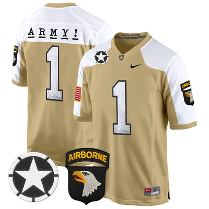 Army Black Knights 101st Airborne Division Patch 2024 Game Jersey - All Stitched