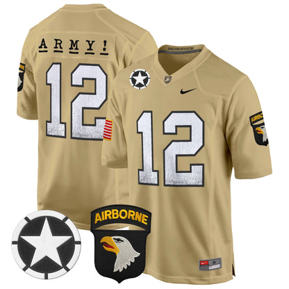 Army Black Knights 101st Airborne Division Patch 2024 Game Jersey - All Stitched