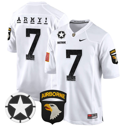 Army Black Knights 101st Airborne Division Patch 2024 Game Jersey - All Stitched