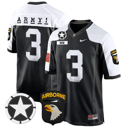 Army Black Knights 101st Airborne Division Patch 2024 Game Jersey - All Stitched