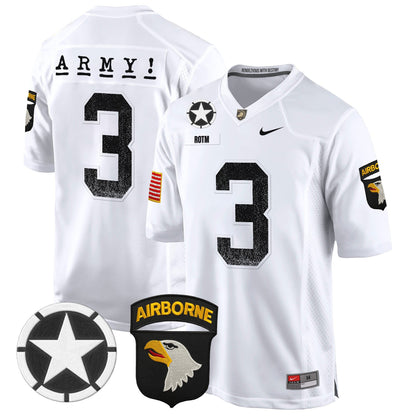 Army Black Knights 101st Airborne Division Patch 2024 Game Jersey - All Stitched